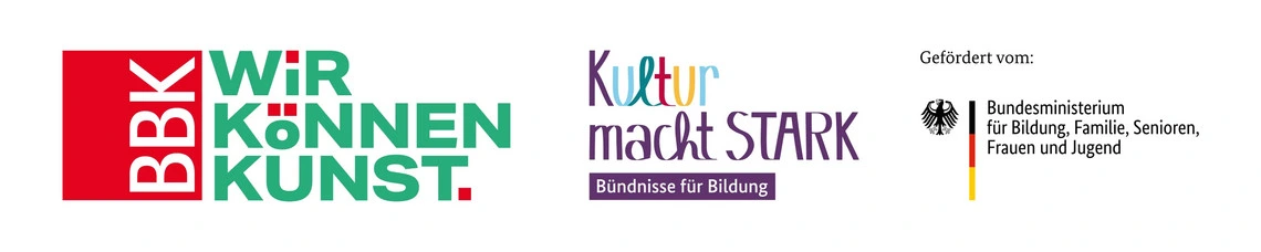 Logo Wir können Kunst, Kultur macht stark, Bundesministerium für Bildung, Familie, Senioren, Frauen und Jugend