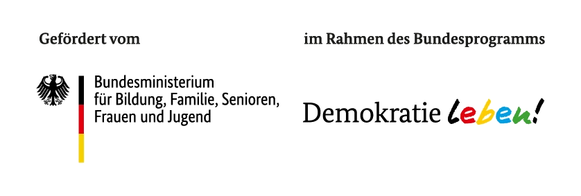 Logo Demokratie leben, gefördert vom Bundesministerium für Bildung, Familie, Senioren, Frauen und Jugend